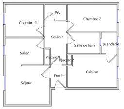 Appartement - 61 m² - 3 pièces