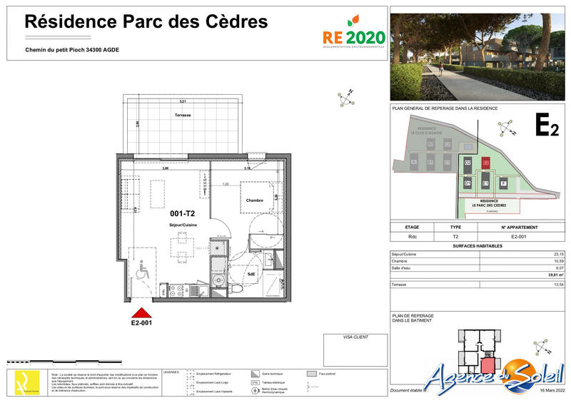 Appartement - 40 m² - 2 pièces