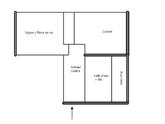 Appartement ancien - 36 m² - 1 pièce