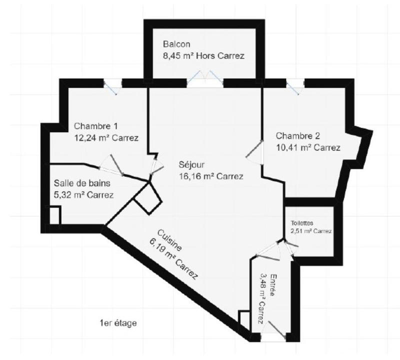 Appartement - 56 m² - 3 pièces