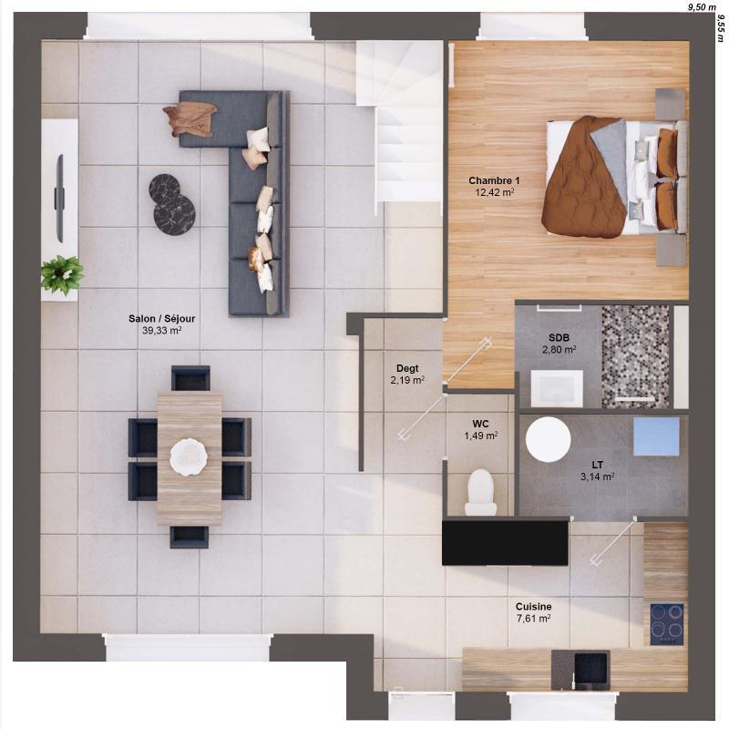 Maison - 98 m² - 5 pièces