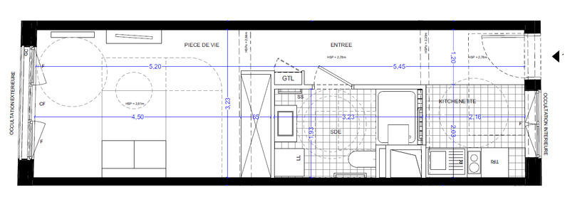 Appartement - 33 m² - 1 pièce