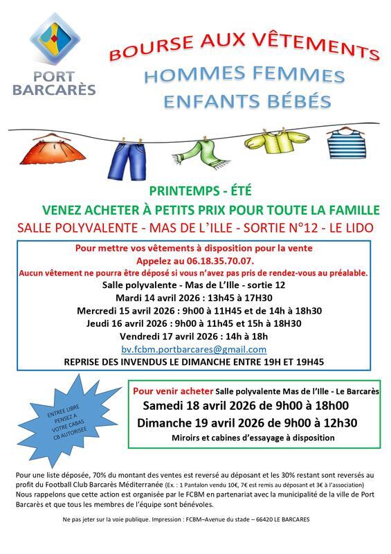 Bourse aux vêtements printemps-été