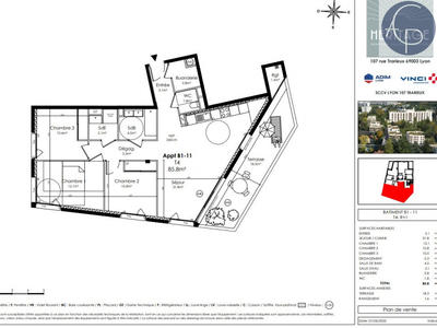 Appartement - 86 m² - 4 pièces