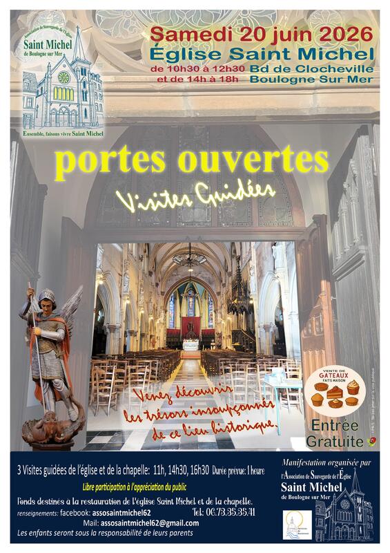 Invitation aux portes ouvertes/visites guidées de l'église Saint Michel