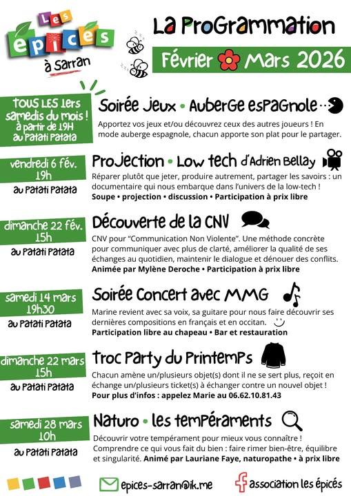 Programmation février-mars - les Epicés
