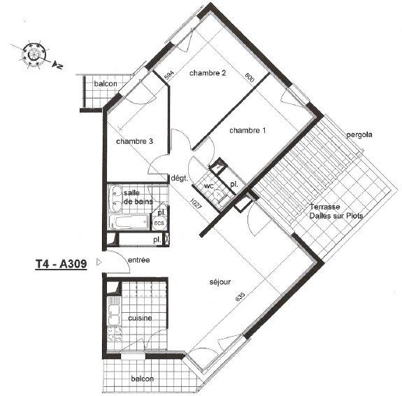 Appartement - 80 m² - 4 pièces
