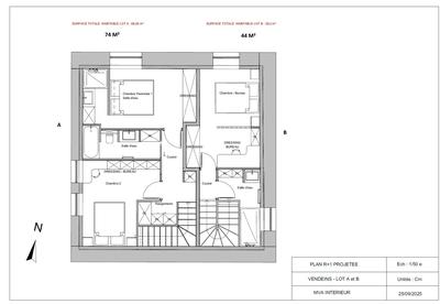 Duplex - 74 m² - 3 pièces