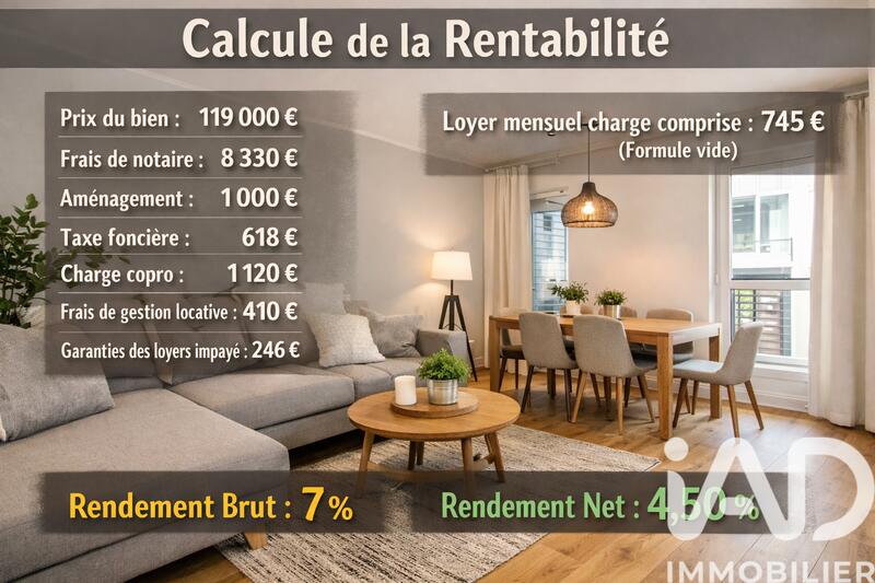 Appartement - 47 m² - 3 pièces