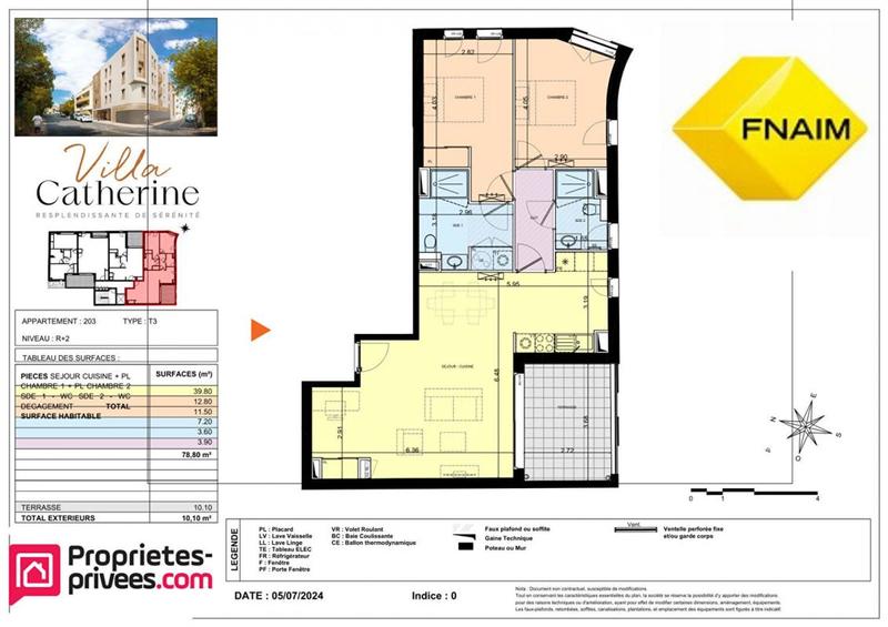 Appartement - 78 m² - 3 pièces