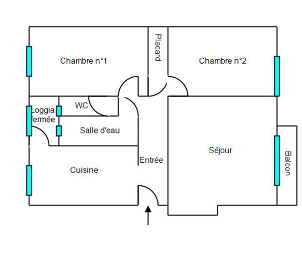 Appartement - 57 m² - 3 pièces