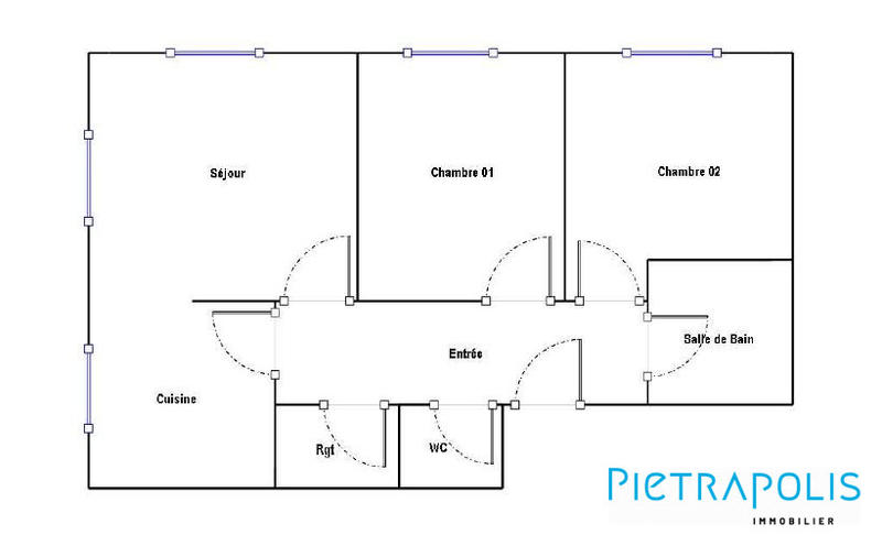 Appartement - 61 m² - 3 pièces