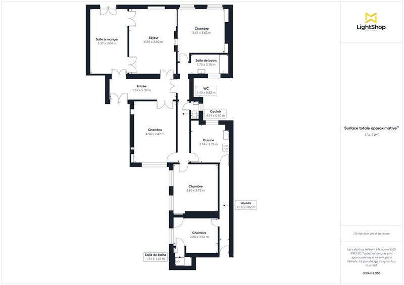 Appartement - 140 m² - 6 pièces