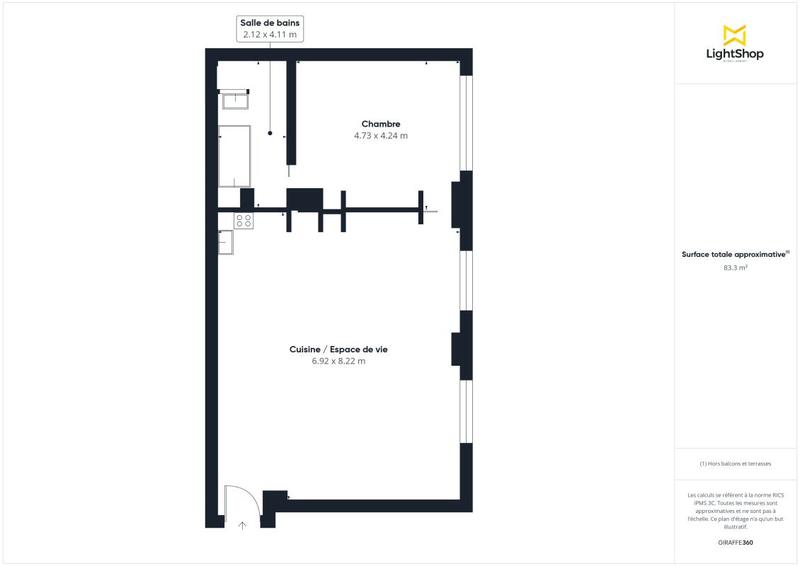 Appartement - 83 m² - 2 pièces