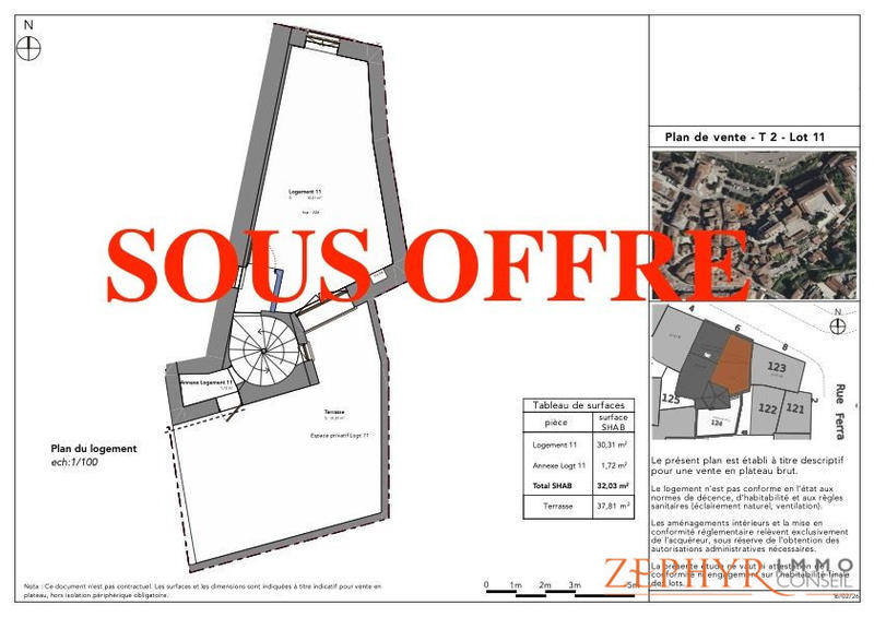 Appartement - 32 m² - 2 pièces