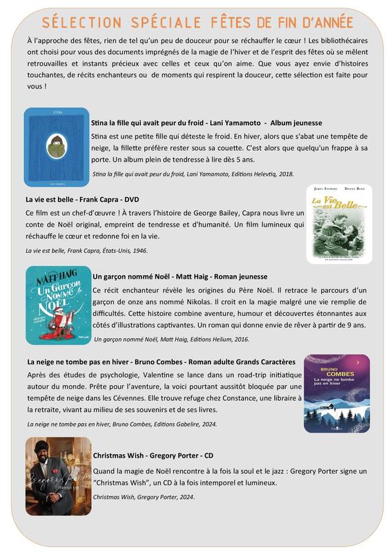 Programme médiathèque décembre