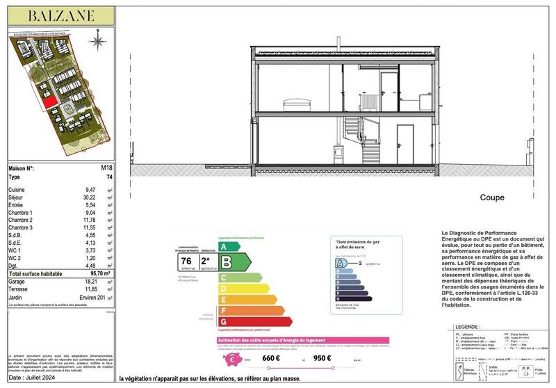 Maison - 96 m² - 4 pièces