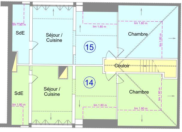 Appartement - 14 m² - 1 pièce