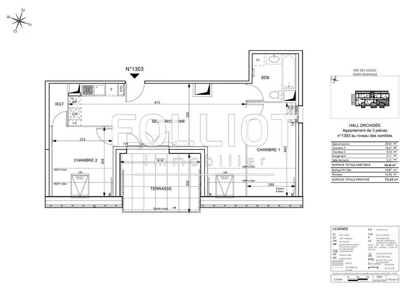 Appartement - 56 m² - 3 pièces