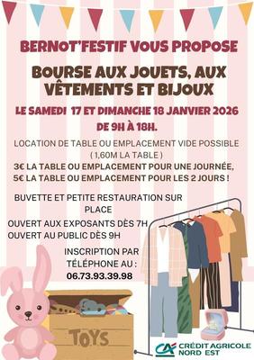 Bourse jouets, vêtements et bijoux