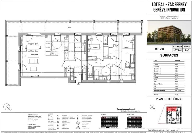 Appartement - 120 m² - 5 pièces