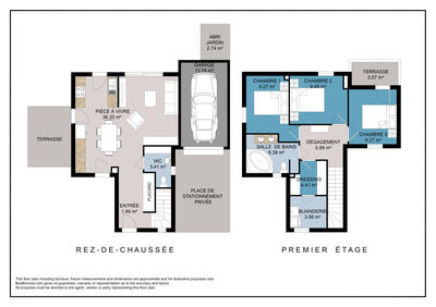 Maison - 90 m² - 4 pièces