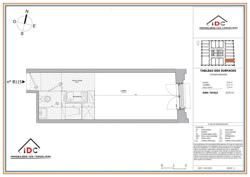 Appartement - 20 m² - 1 pièce