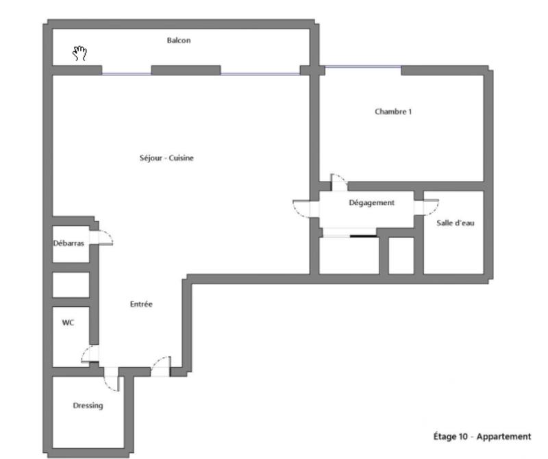 Appartement - 49 m² - 2 pièces