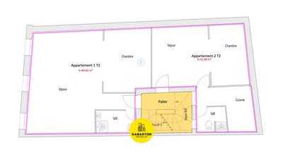 Appartement - 72 m² - 3 pièces