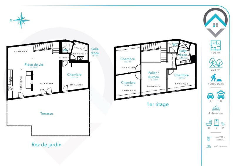 Maison - 120 m² - 6 pièces