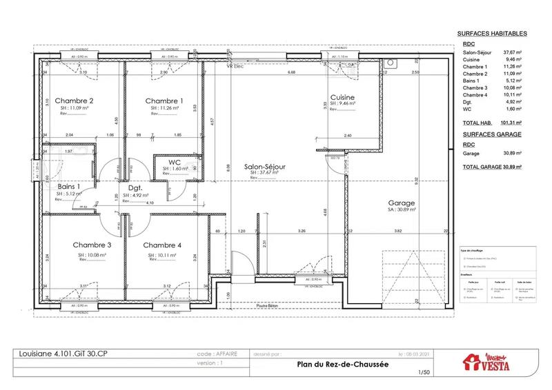 Maison - 87 m² - 4 pièces