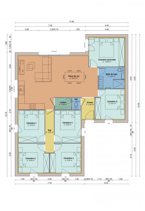Maison - 110 m² - 6 pièces