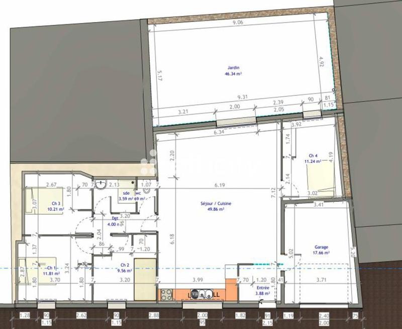 Maison de village - 106 m² - 6 pièces