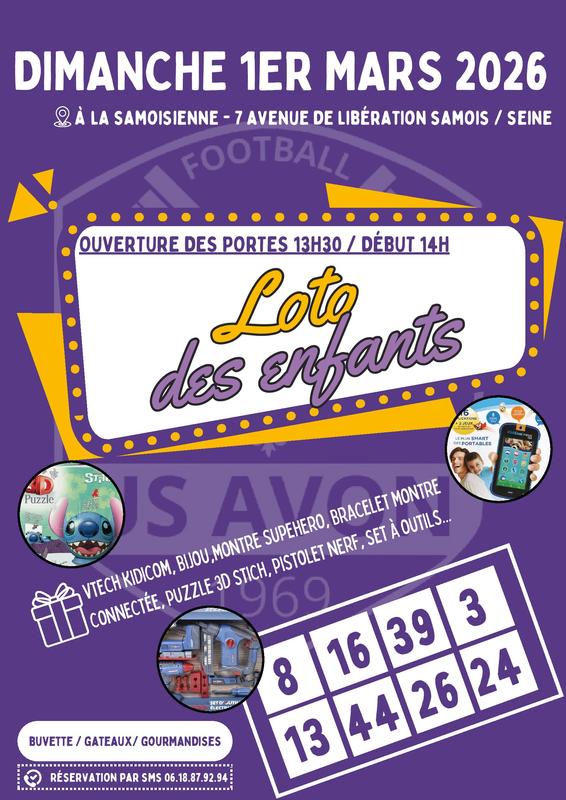 Loto Spécial Enfants - 01/03/2026 - U.S. Avon Football - Samois sur seine