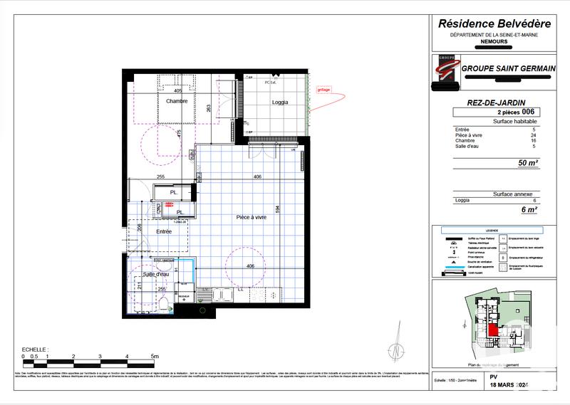 Appartement - 50 m² - 2 pièces