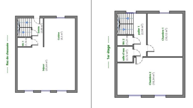 Maison de ville - 127 m² - 4 pièces