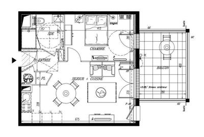 Appartement - 42 m² - 2 pièces