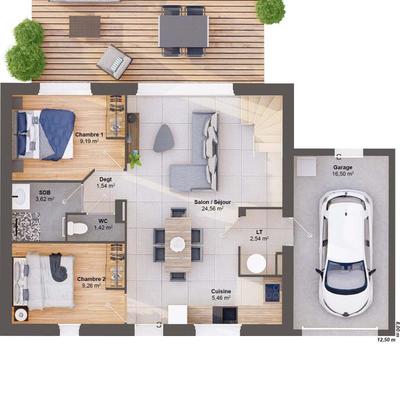 Maison - 89 m² - 6 pièces