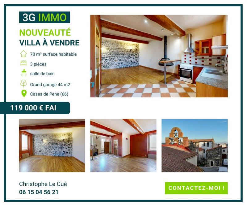 Maison de village - 78 m² - 3 pièces