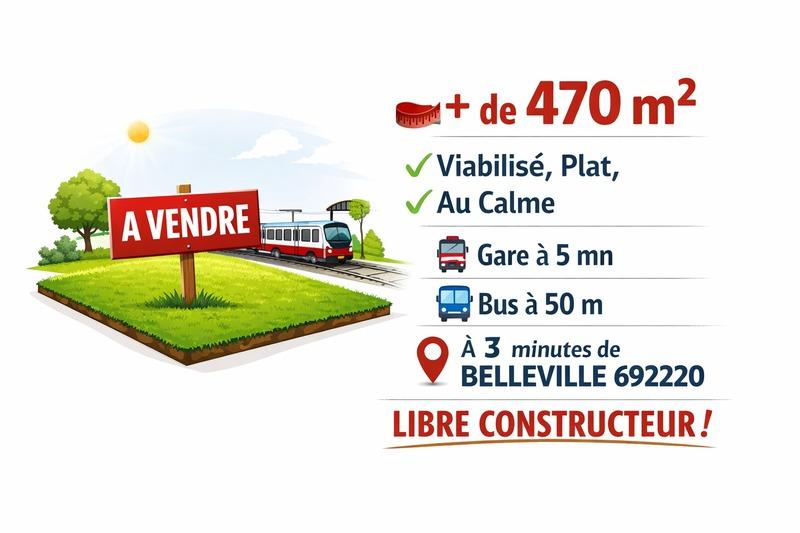 Terrain constructible - 475 m²