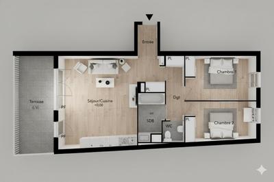 Appartement - 67 m² - 3 pièces