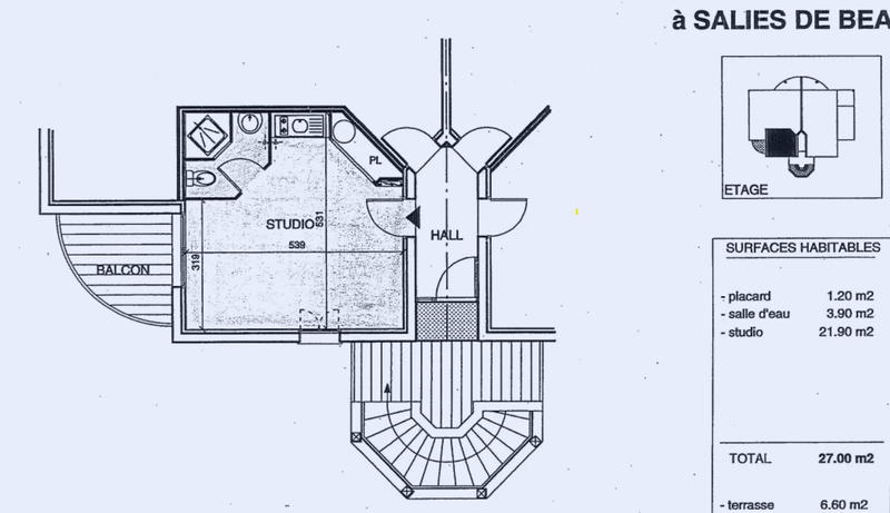 Appartement - 27 m² - 1 pièce