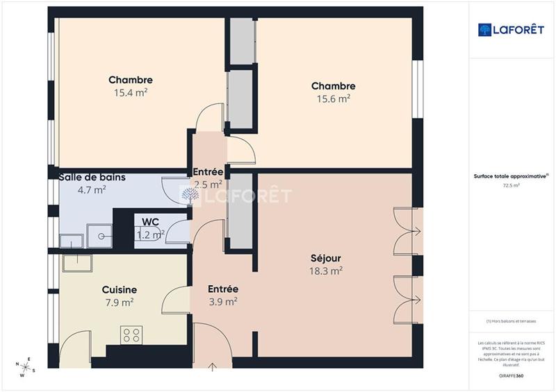 Appartement - 76 m² - 3 pièces