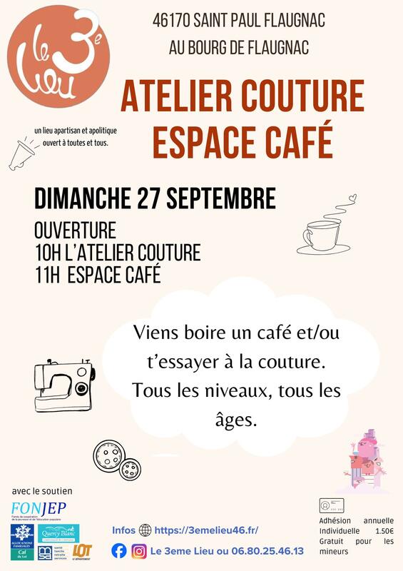 Atelier couture et espace café au 3ème Lieu