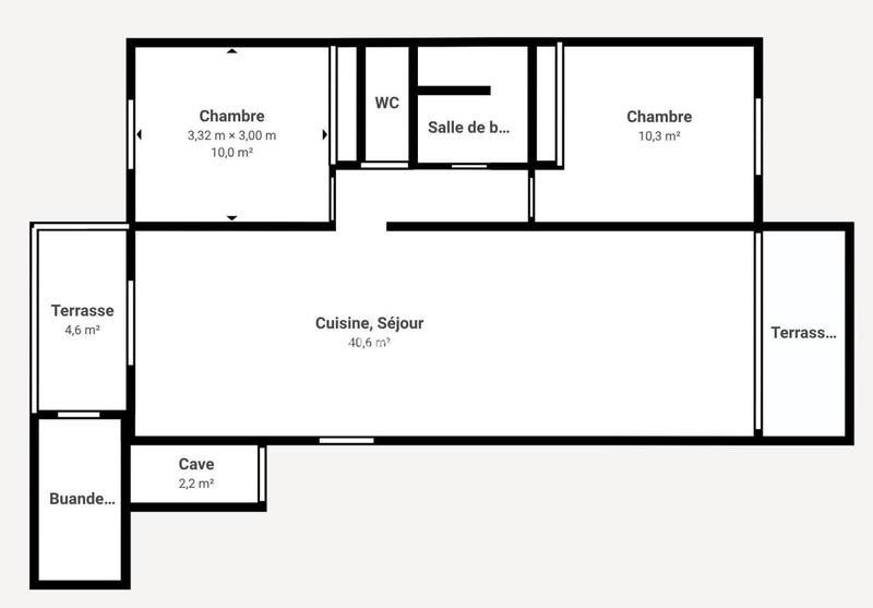 Appartement - 68 m² - 3 pièces