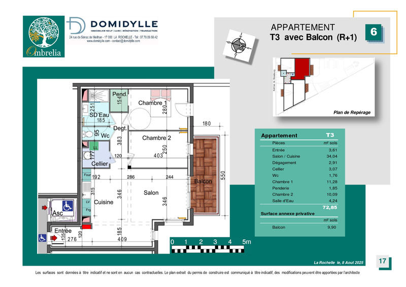 Appartement - 73 m² - 3 pièces