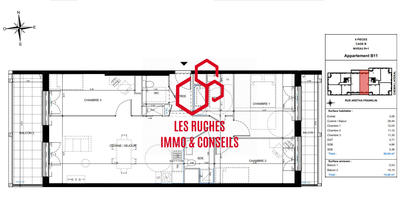 Appartement - 80 m² - 4 pièces