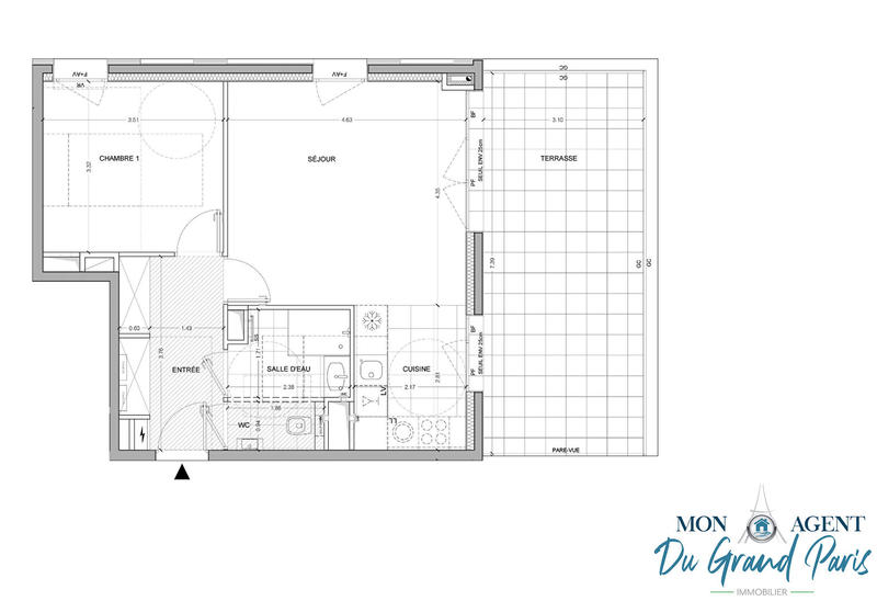 Appartement - 51 m² - 2 pièces