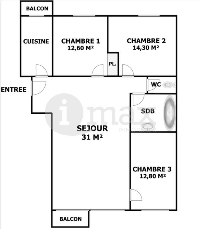 Appartement - 86 m² - 4 pièces