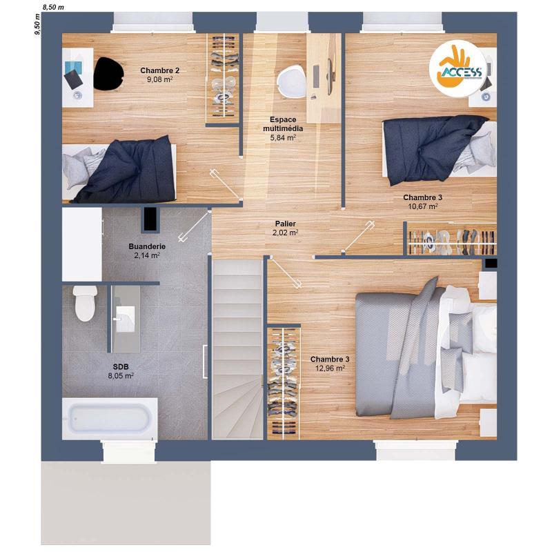 Maison - 94 m² - 6 pièces